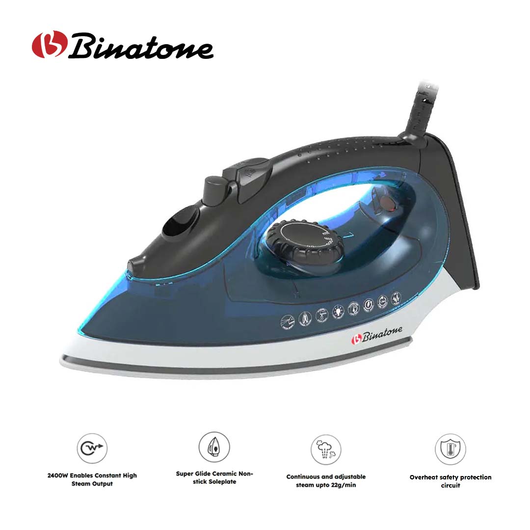 BINATONE STEAM IRON 90ML 1650W BLUE SI-1830