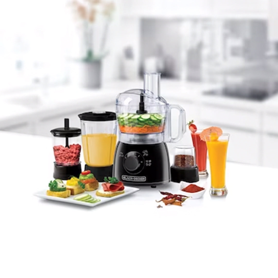 BLACK+DECKER / KITCHEN ROBOT /  400W 29 FUNCTION FOOD PROCESSER WITH BLENDER , MINCER , GRINDER / KR43-B5 / BLACK