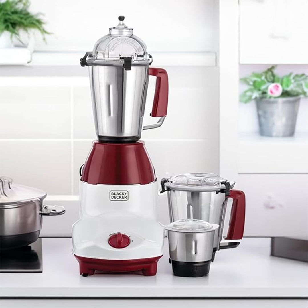 BLACK+DECKER /  MIXER GRINDER /  3 JARS SET , 3-IN-1 MULTIFUNCTIONAL 750 W BLENDER , WET DRY GRINDER , DIPS AND PASTE /MG750-B5