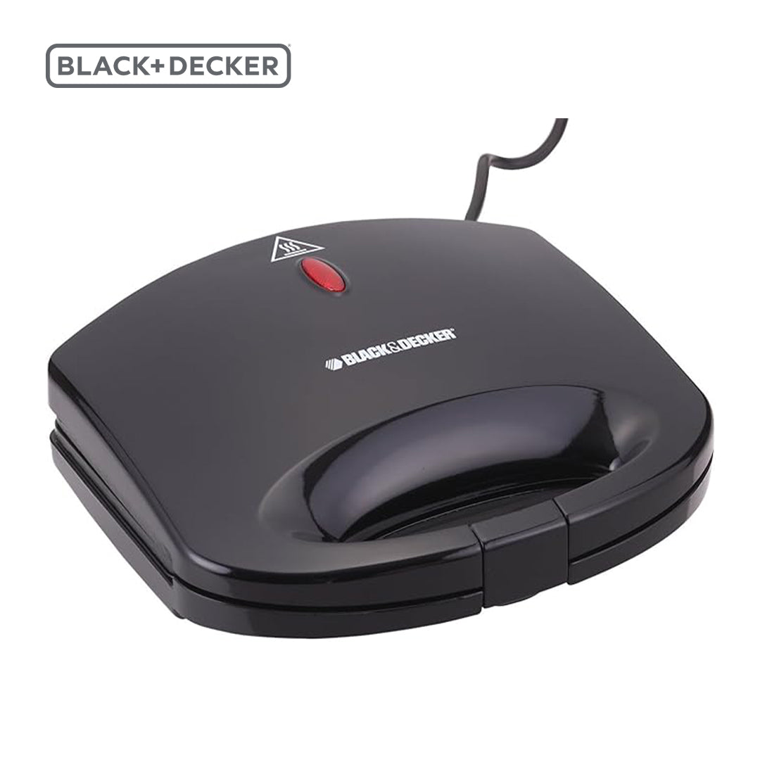 BLACK+DECKER/ NON STICK SANDWICH MAKER / 600W ,  2 SLICE / TS1000-B5 / BLACK