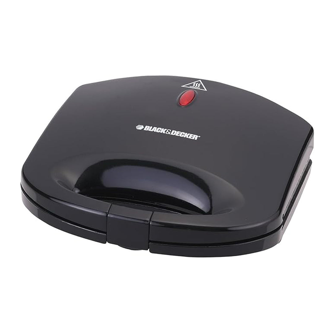 BLACK+DECKER/ NON STICK SANDWICH MAKER / 600W ,  2 SLICE / TS1000-B5 / BLACK