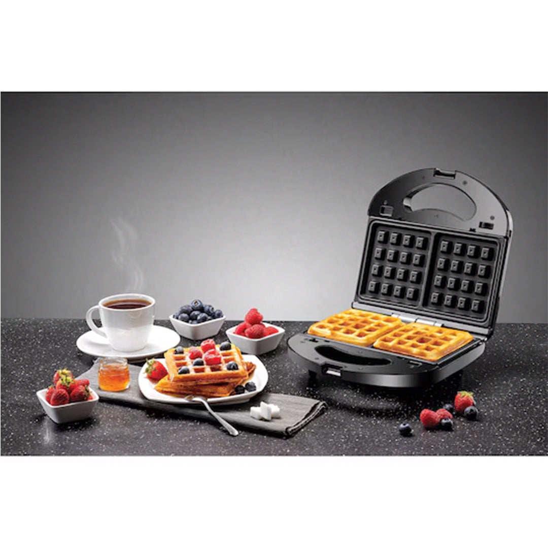 BLACK+DECKER /SANDWICH MAKER GRILL + WAFFLE MAKER/ 2 SLOT MULTIPLATE/ TS2130-B5 / SILVER+BLACK