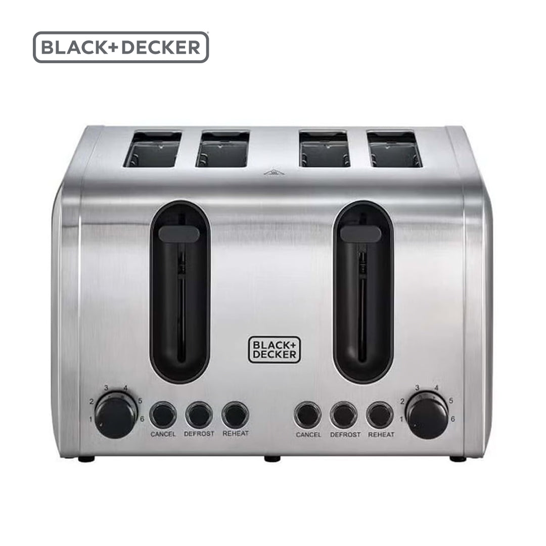 BLACK+DECKER /  TOASTER /  4 SLICE STAINLESS STEEL / ET444-B5