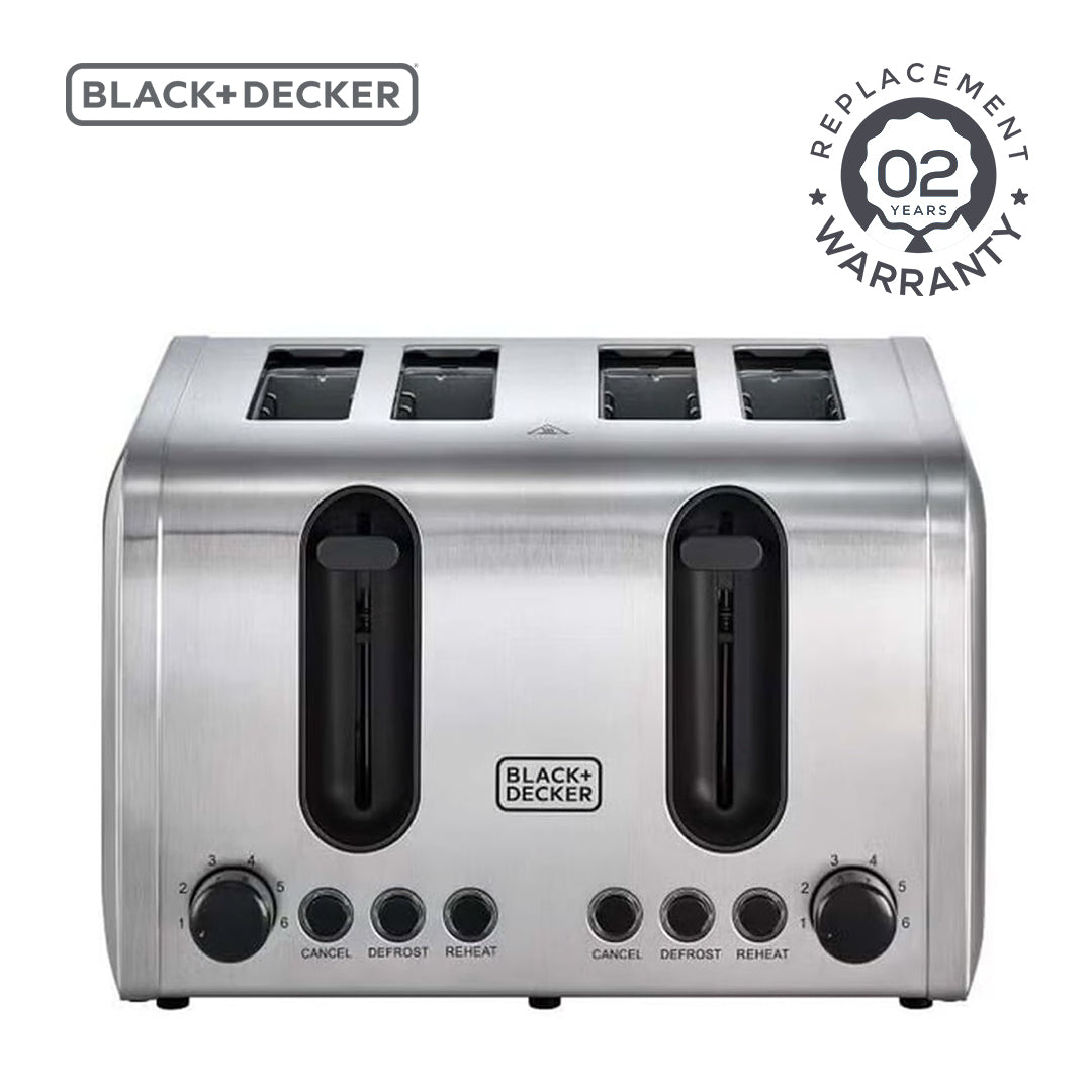 BLACK+DECKER /  TOASTER /  4 SLICE STAINLESS STEEL / ET444-B5