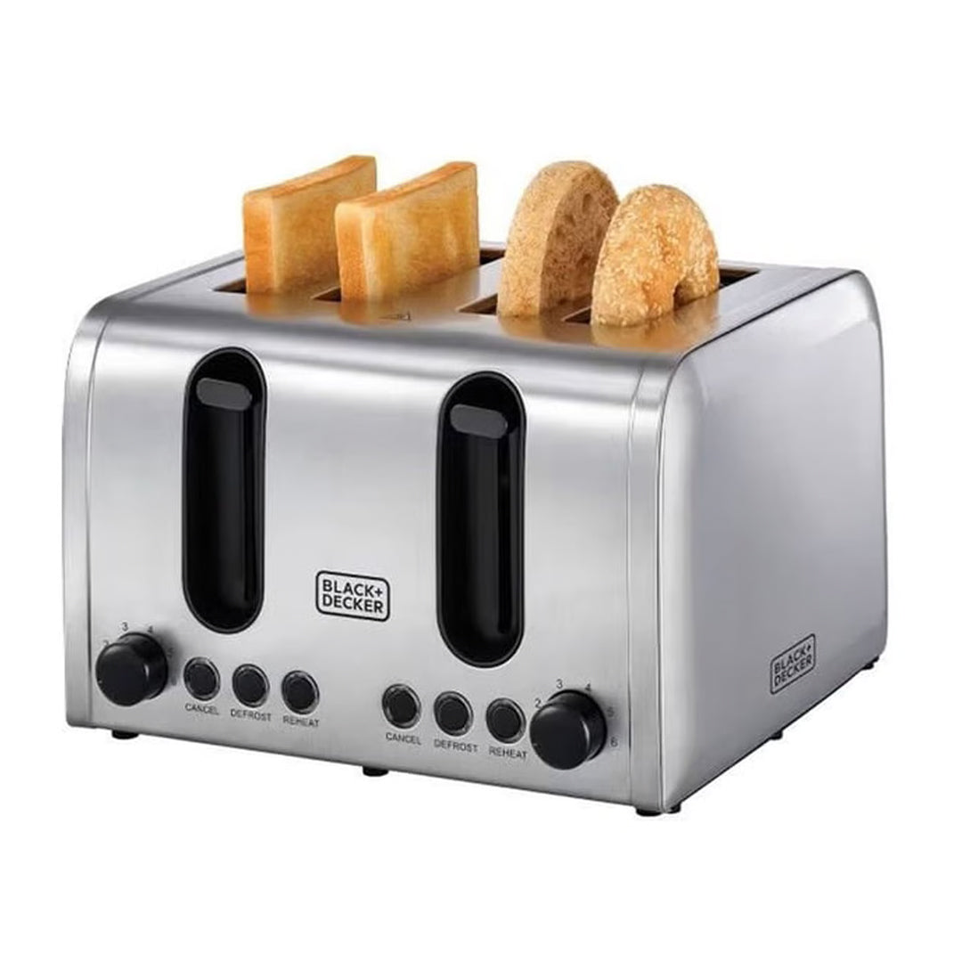 BLACK+DECKER /  TOASTER /  4 SLICE STAINLESS STEEL / ET444-B5