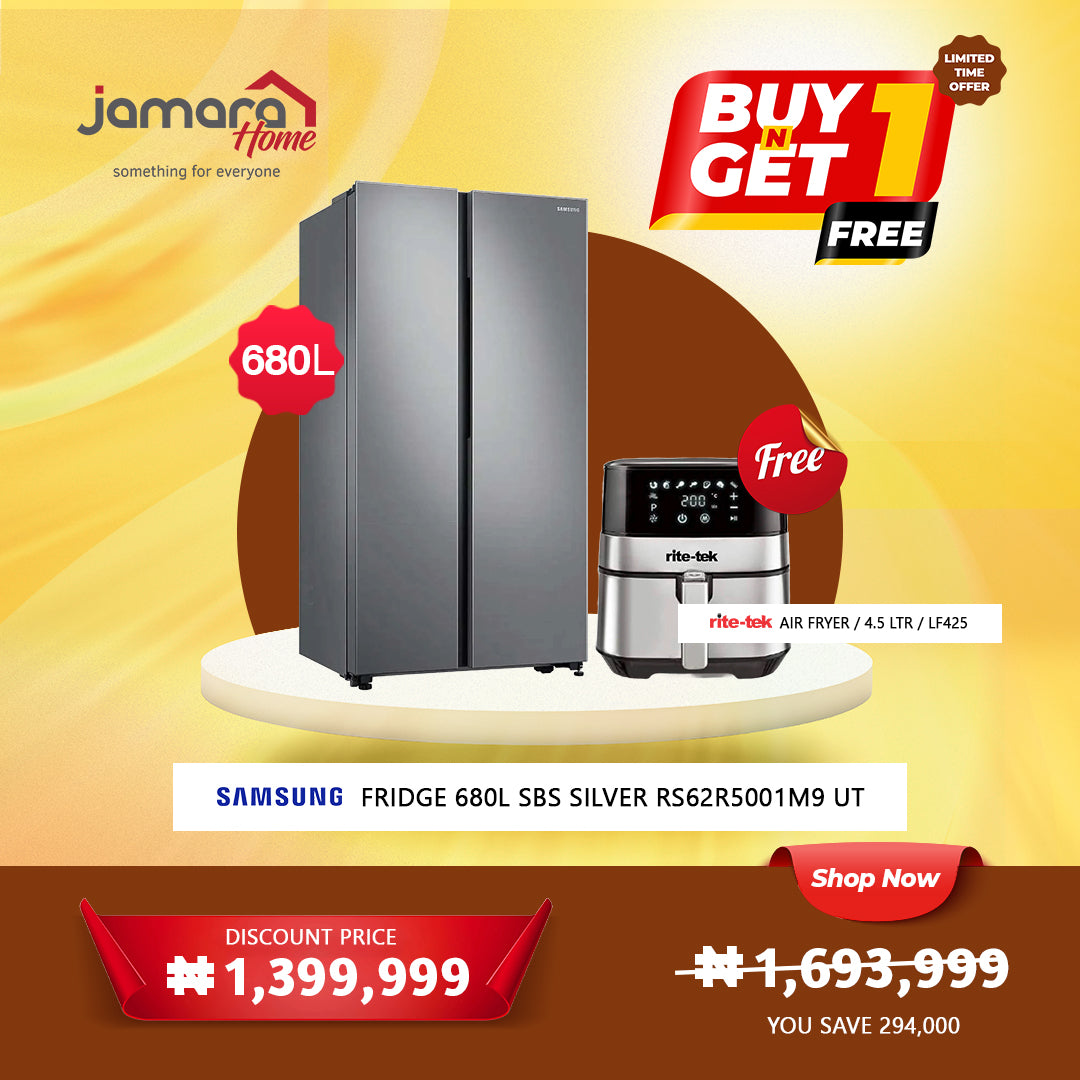 SAMSUNG FRIDGE 680L SBS SILVER RS62R5001M9 UT