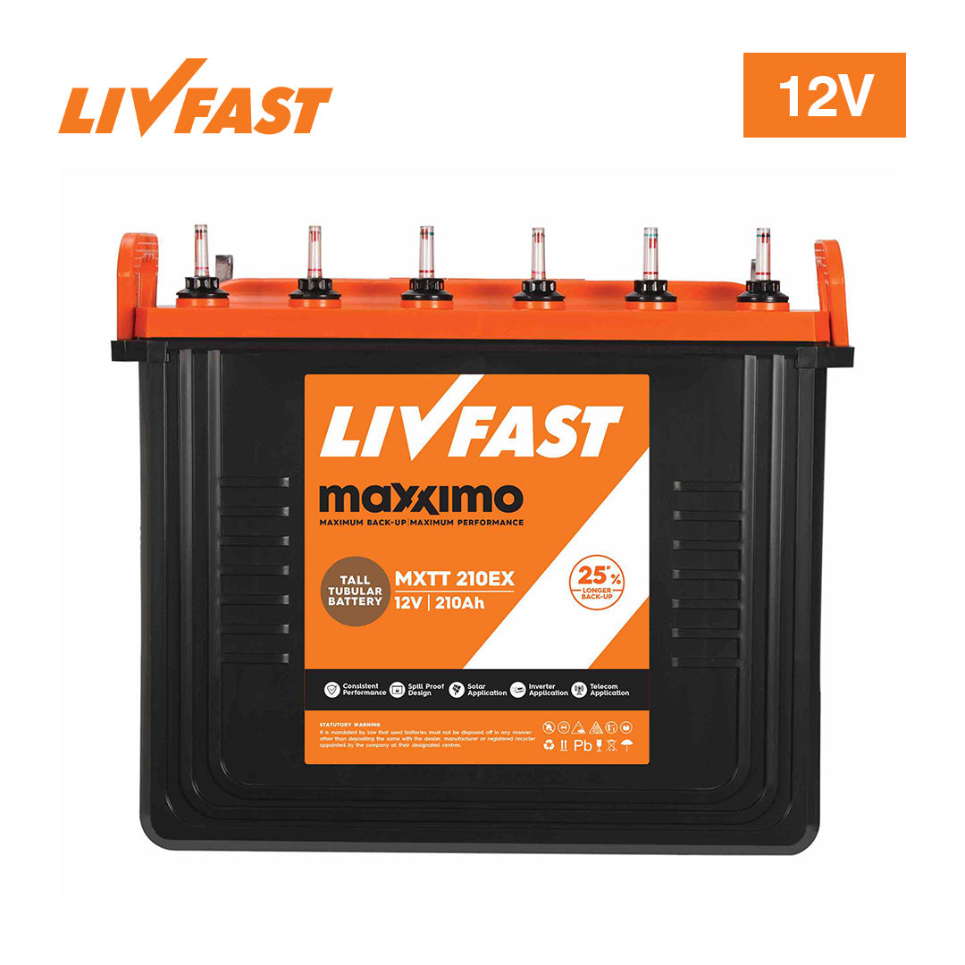 LiVFAST / BATTERY/ TUBULAR/ 210AH/ 12V / 30 Months Warranty