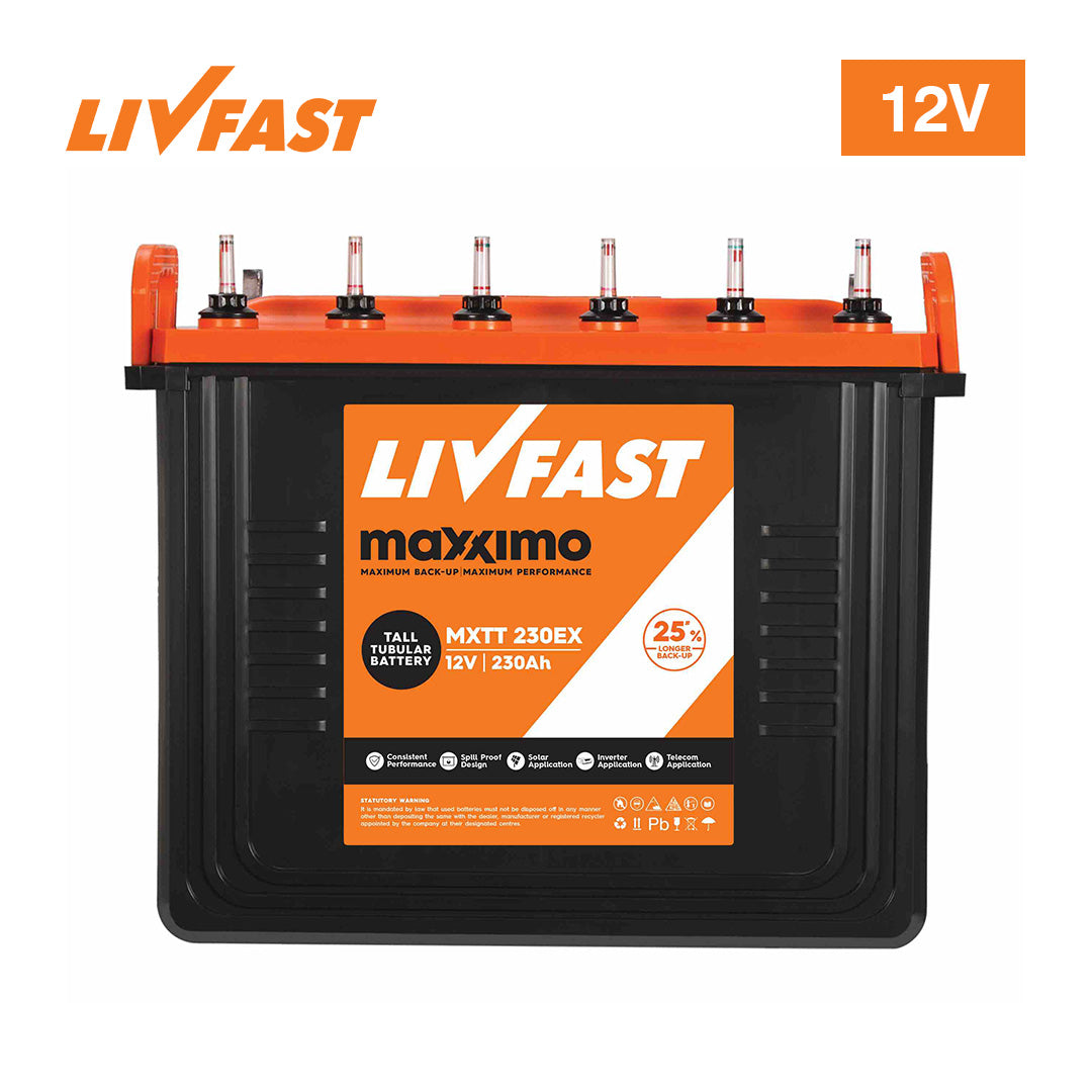 LiVFAST / BATTERY/ TUBULAR/ 230AH/ 12V / 30 Months Warranty