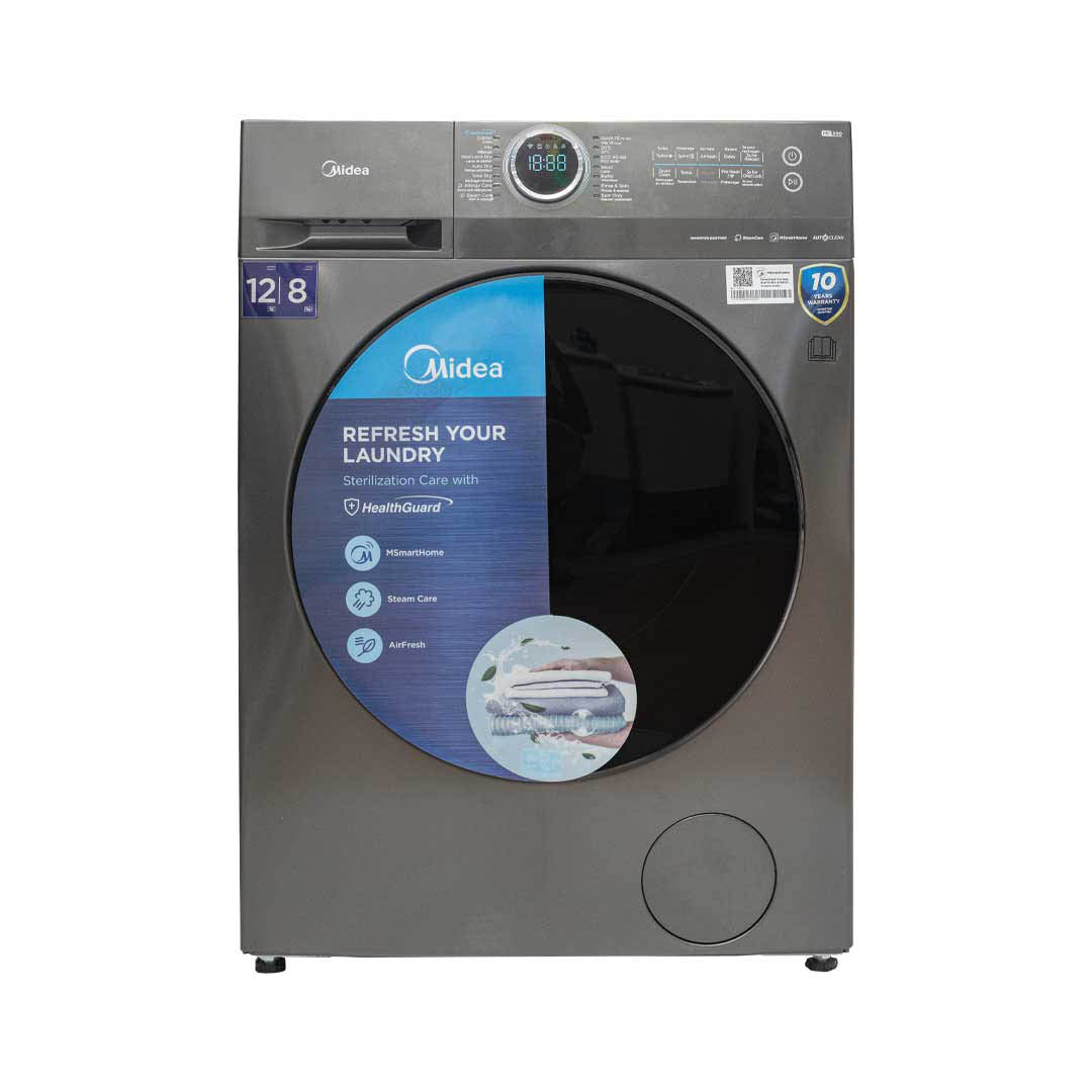 MIDEA WM /FL / INVERTER /WASHER 12 KG / DRYER 8 KG /MF200D120WD-B/T / DARK GREY