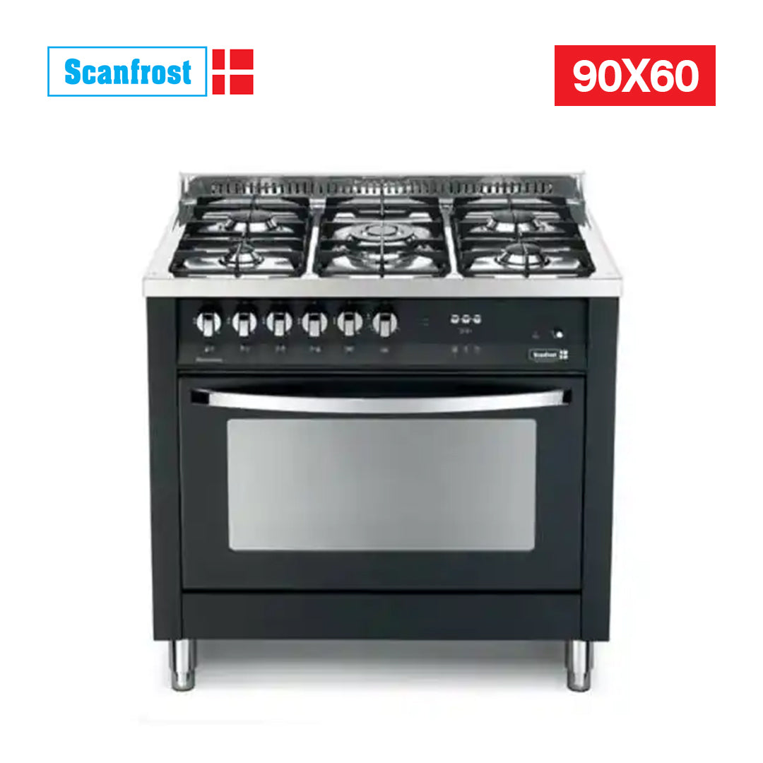 SCANFROST GAS COOKER/90X60/PNG96G2G/5G 2E /Pearl Black