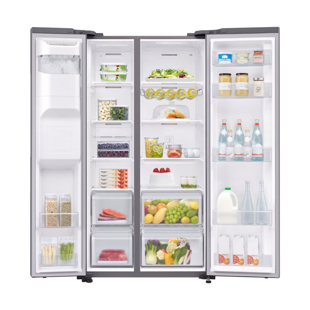 SAMSUNG FRIDGE 660L SBS ICE MKR SILVER RS64R5111M9