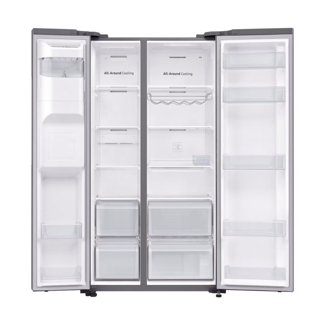 SAMSUNG FRIDGE 660L SBS ICE MKR SILVER RS64R5111M9