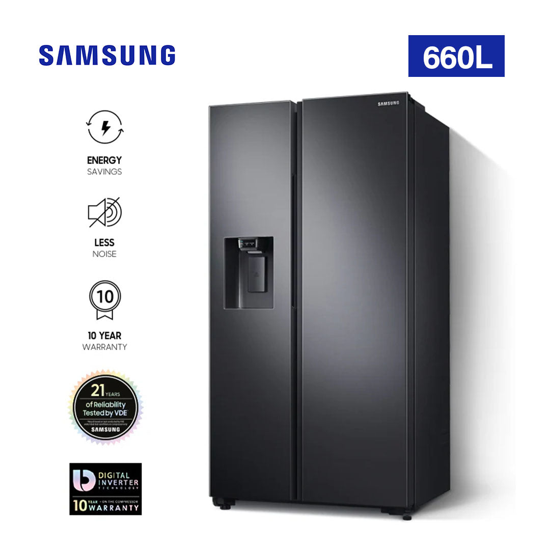 SAMSUNG FRIDGE 660L SBS ICE MKR SILVER RS64R5111M9