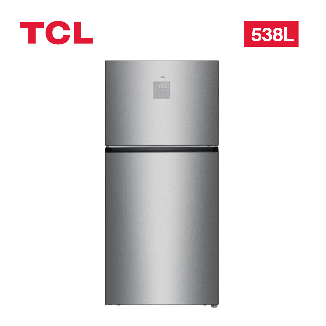 TCL DOUBLE DOOR FRIDGE 538L NO-FROST SILVER P545TMS