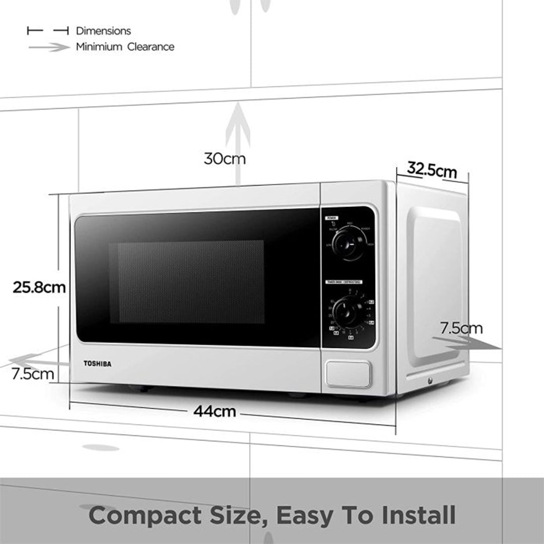 TOSHIBA MW 20L 800W MECHANICAL WHTE MM-MM20P(WH)