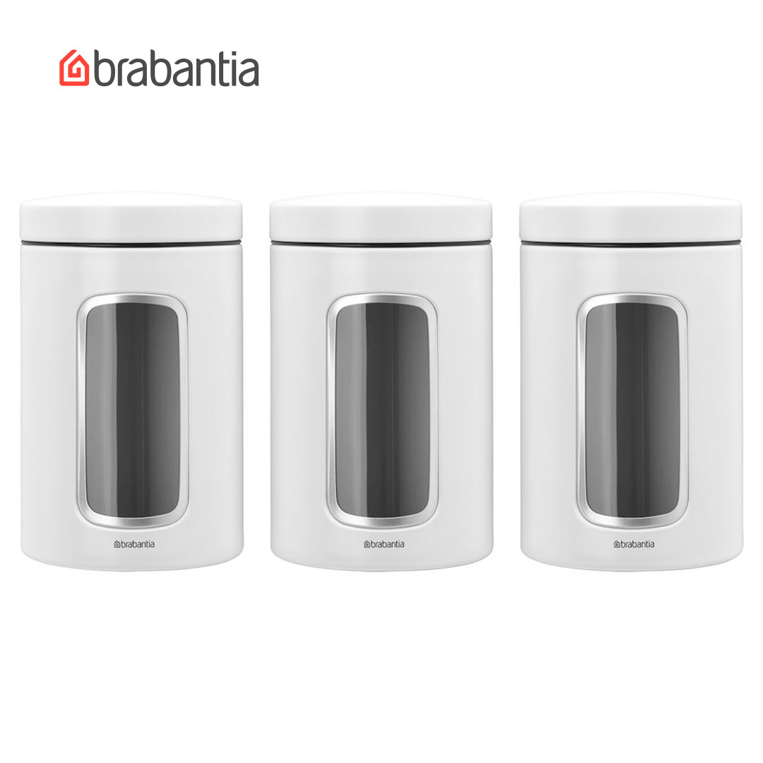 BRABANTIA/HW/b-306068/Window Canister set/1.4L/White